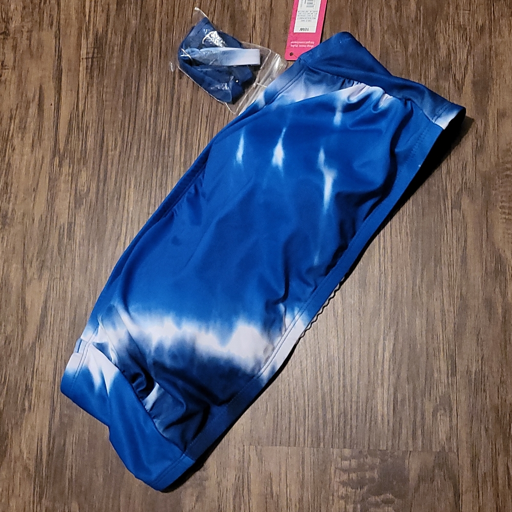 18W BIKINI TOP TYE DYE BLUE